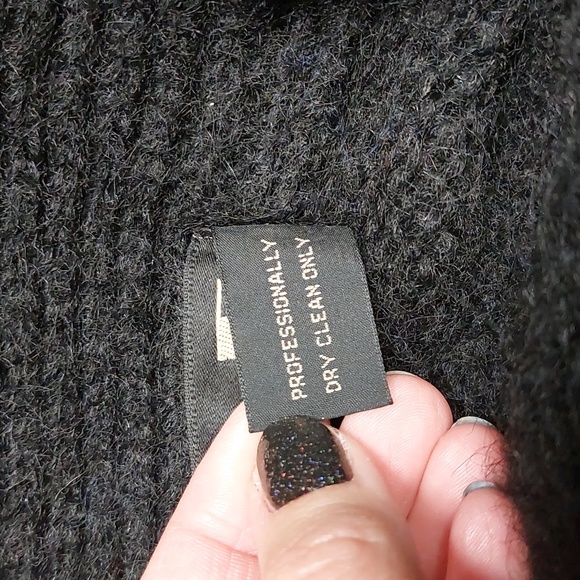 1980's Vintage oversized Sweater Coat Blue, Black & Gray, Amazing Piece, Mohair - Picture 13 of 16